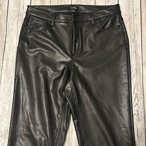 SOLD Jones New York Black Faux Leather Pants Sz 8